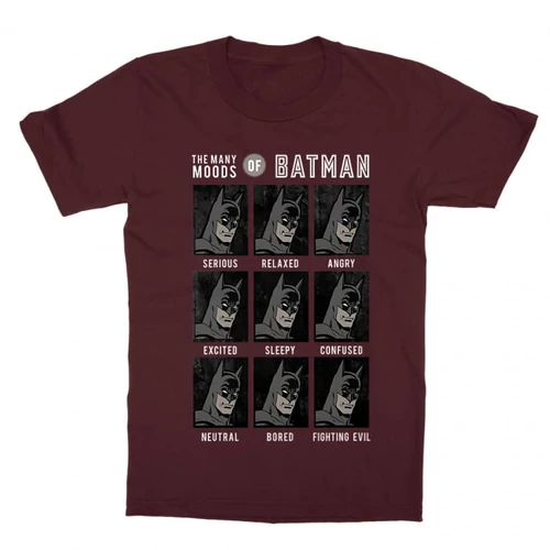 Bordó Batman gyerek rövid ujjú póló - Batman moods