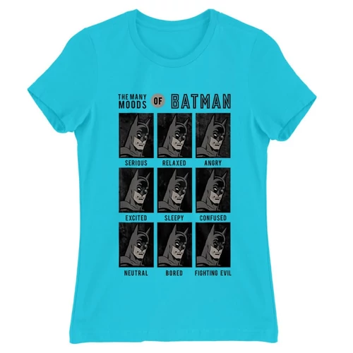 Atollkék Batman női rövid ujjú póló - Batman moods