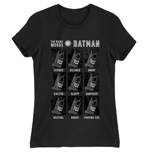 Fekete Batman női rövid ujjú póló - Batman moods