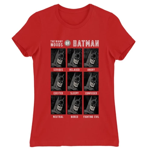 Piros Batman női rövid ujjú póló - Batman moods