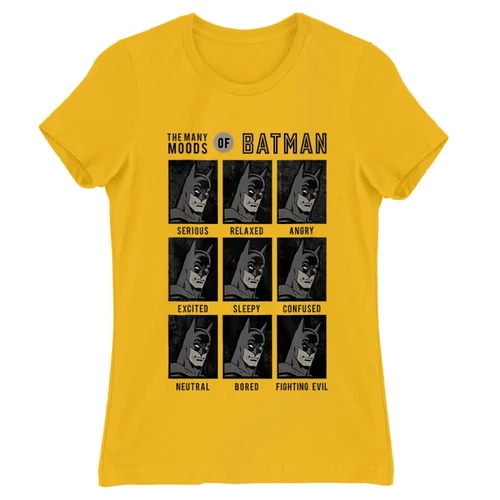 Sárga Batman női rövid ujjú póló - Batman moods