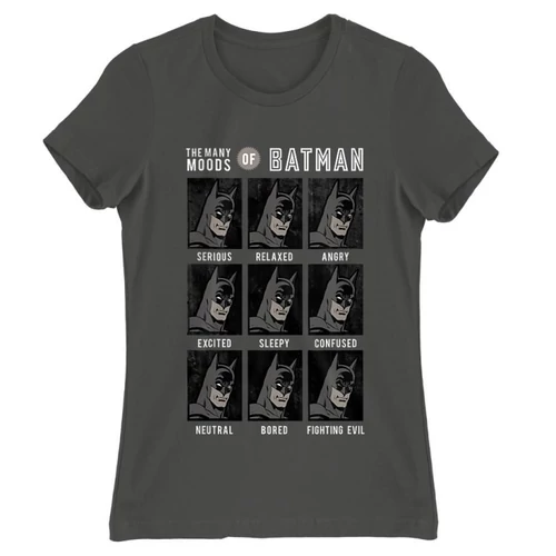 Sötétszürke Batman női rövid ujjú póló - Batman moods
