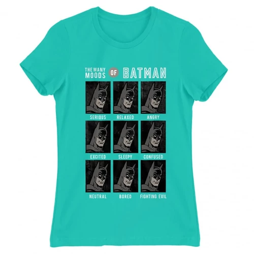 Türkiz Batman női rövid ujjú póló - Batman moods