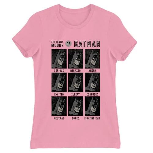 Világos rózsaszín Batman női rövid ujjú póló - Batman moods