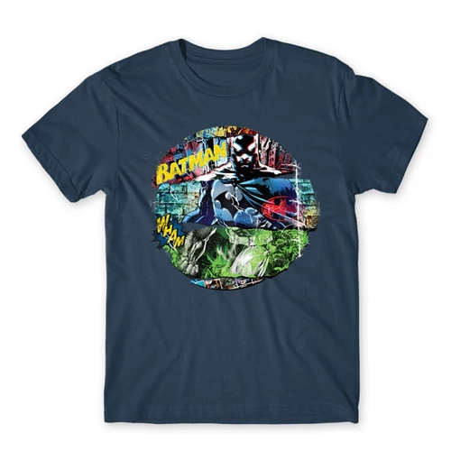 Denim Batman férfi rövid ujjú póló - Batman Circle