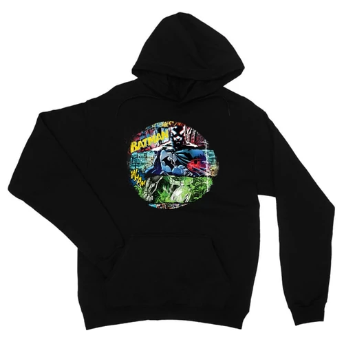 Fekete Batman unisex kapucnis pulóver - Batman Circle