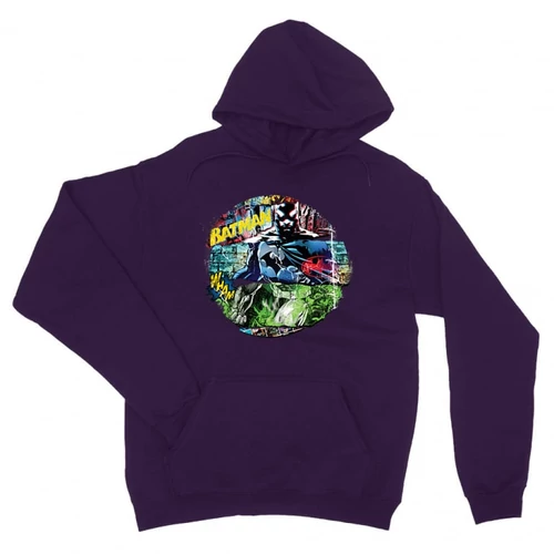 Sötétlila Batman unisex kapucnis pulóver - Batman Circle
