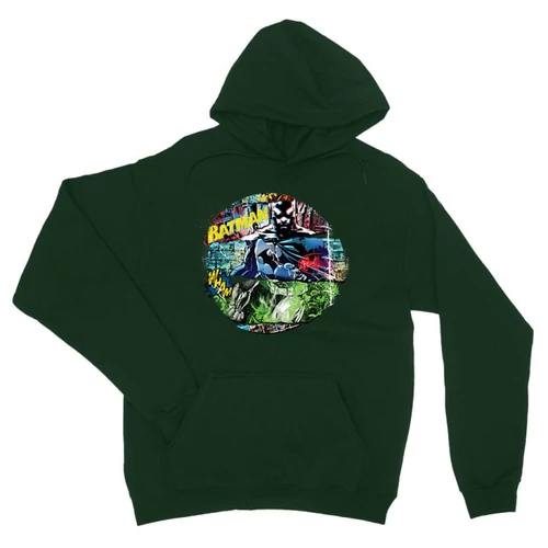 Sötétzöld Batman unisex kapucnis pulóver - Batman Circle