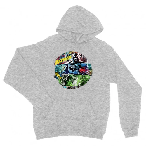Sportszürke Batman unisex kapucnis pulóver - Batman Circle