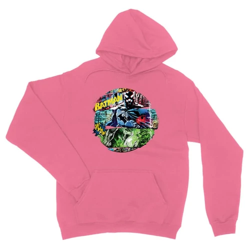 Világos rózsaszín Batman unisex kapucnis pulóver - Batman Circle