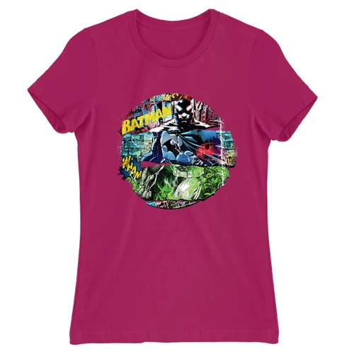 Pink Batman női rövid ujjú póló - Batman Circle