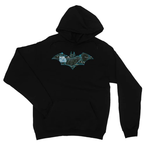 Fekete Batman unisex kapucnis pulóver - Digital logó