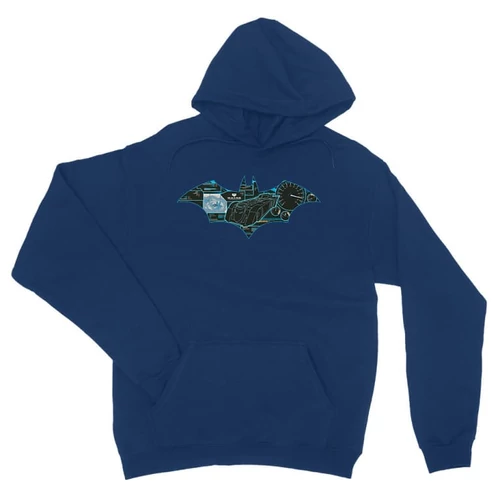 Királykék Batman unisex kapucnis pulóver - Digital logó