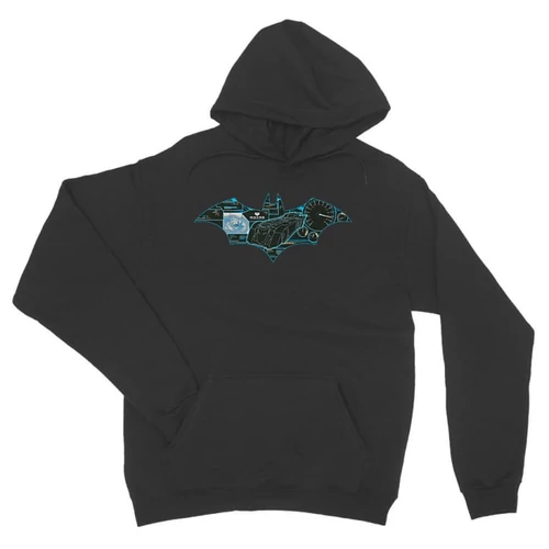 Sötétszürke Batman unisex kapucnis pulóver - Digital logó