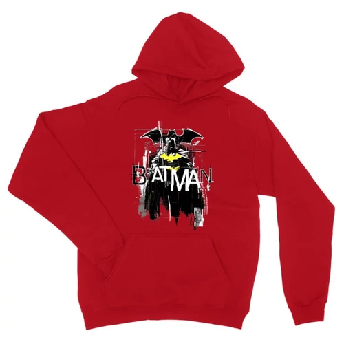Piros Batman unisex kapucnis pulóver - Grunge