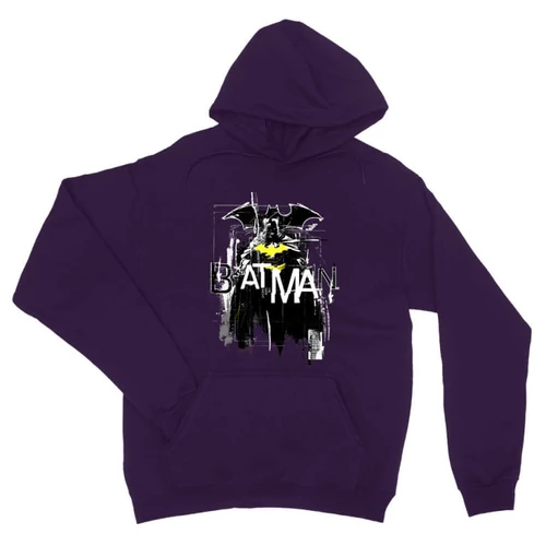 Sötétlila Batman unisex kapucnis pulóver - Grunge