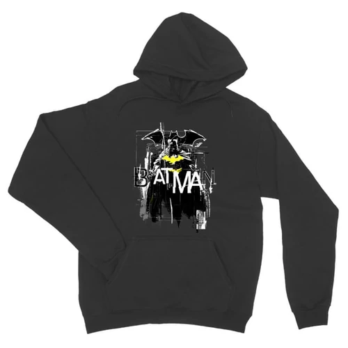 Sötétszürke Batman unisex kapucnis pulóver - Grunge