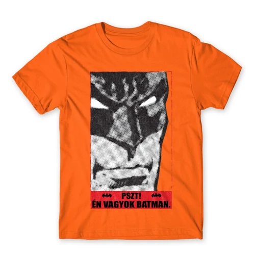 Narancs Batman férfi rövid ujjú póló - Pszt! Én vagyok Batman