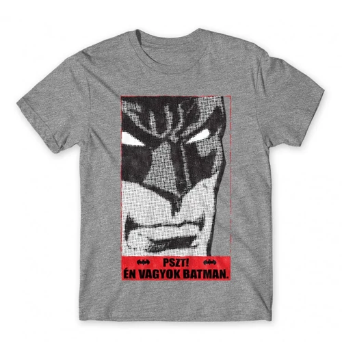 Sportszürke Batman férfi rövid ujjú póló - Pszt! Én vagyok Batman