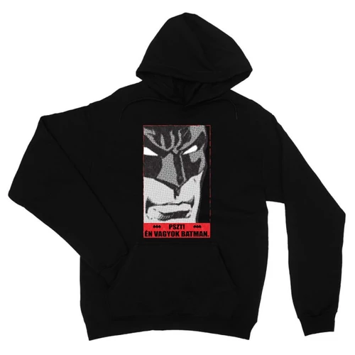 Fekete Batman unisex kapucnis pulóver - Pszt! Én vagyok Batman
