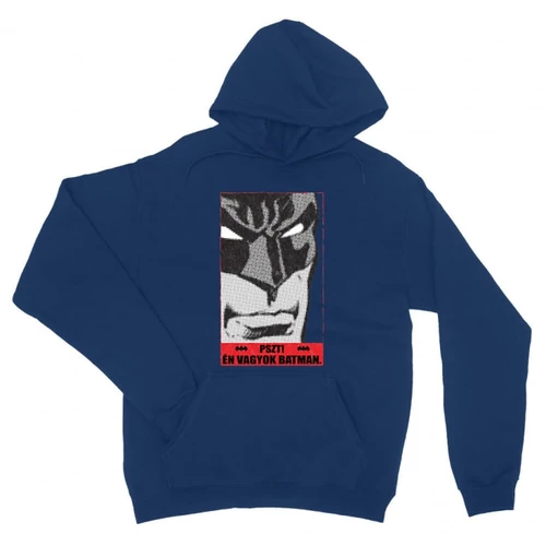 Királykék Batman unisex kapucnis pulóver - Pszt! Én vagyok Batman