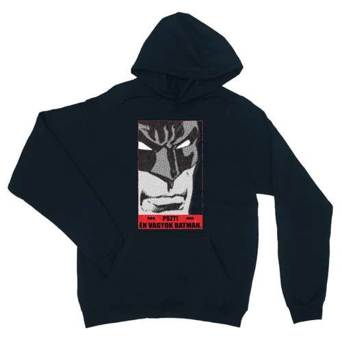 Sötétkék Batman unisex kapucnis pulóver - Pszt! Én vagyok Batman