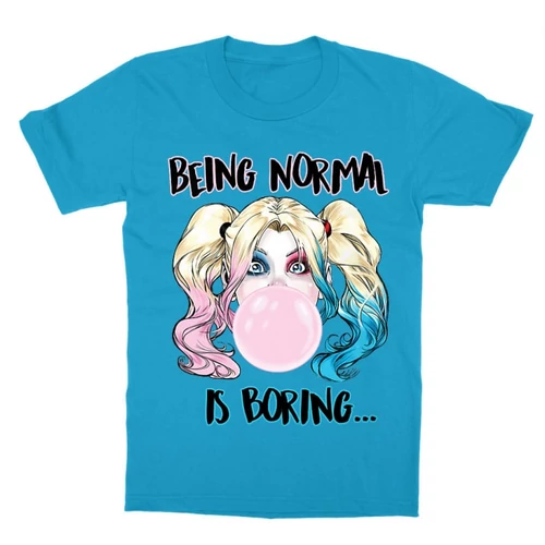 Atollkék Harley Quinn gyerek rövid ujjú póló - Being Normal Is Boring