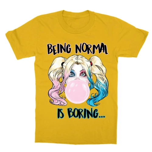 Sárga Harley Quinn gyerek rövid ujjú póló - Being Normal Is Boring