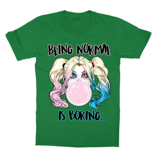 Zöld Harley Quinn gyerek rövid ujjú póló - Being Normal Is Boring