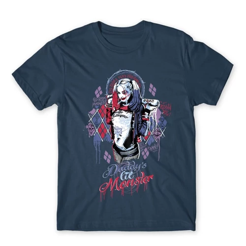 Denim Harley Quinn férfi rövid ujjú póló - Graffiti