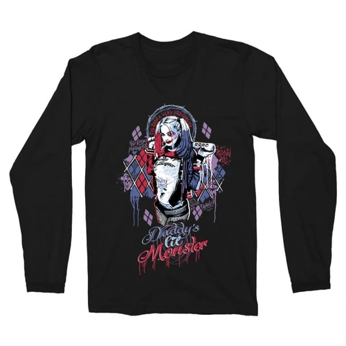 Fekete Harley Quinn férfi hosszú ujjú póló - Graffiti