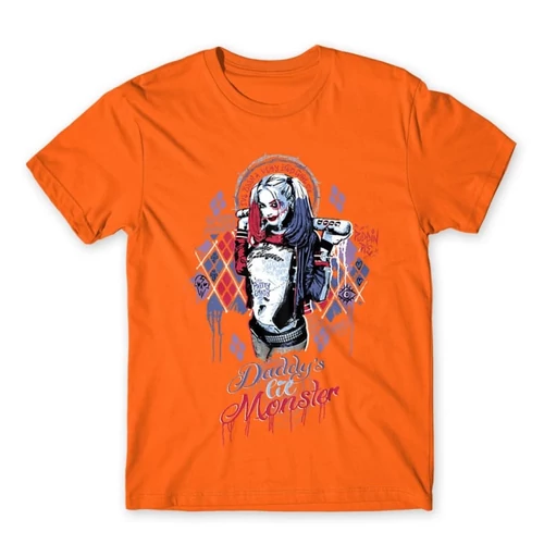 Narancs Harley Quinn férfi rövid ujjú póló - Graffiti