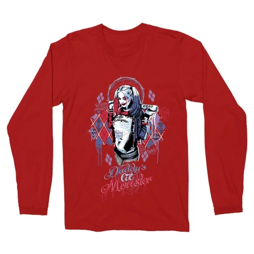 Piros Harley Quinn férfi hosszú ujjú póló - Graffiti