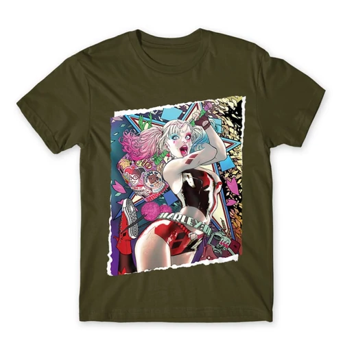 Khaki Harley Quinn férfi rövid ujjú póló - Harley Poster