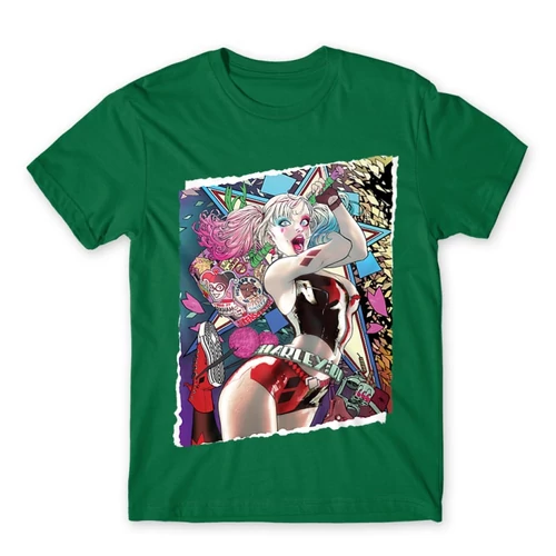 Zöld Harley Quinn férfi rövid ujjú póló - Harley Poster