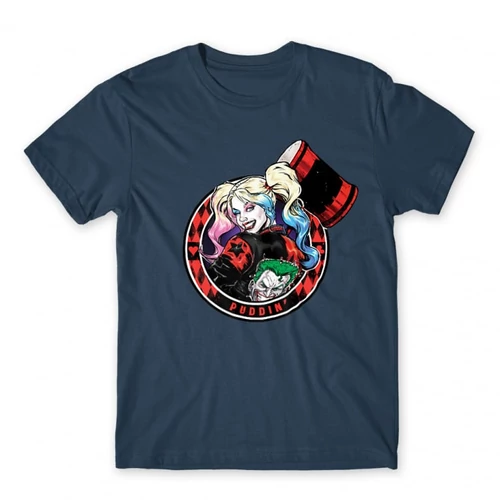 Denim Harley Quinn férfi rövid ujjú póló - Puddin'