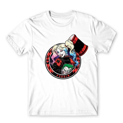 Fehér Harley Quinn férfi rövid ujjú póló - Puddin'