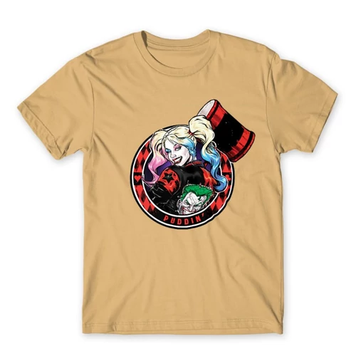 Homok Harley Quinn férfi rövid ujjú póló - Puddin'