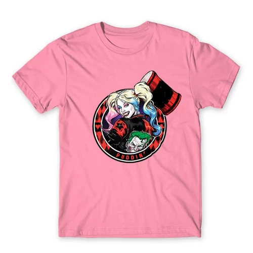 Világos rózsaszín Harley Quinn férfi rövid ujjú póló - Puddin'