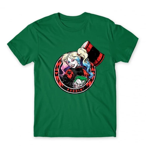 Zöld Harley Quinn férfi rövid ujjú póló - Puddin'
