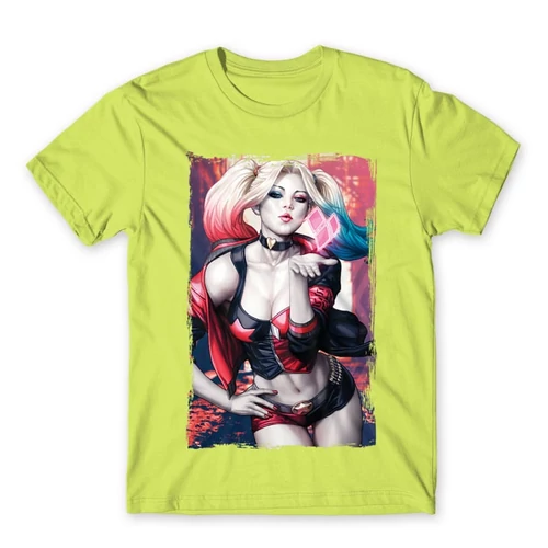 Almazöld Harley Quinn férfi rövid ujjú póló - Sexy Harley Quinn