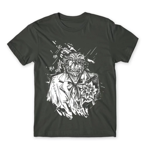 Sötétszürke Joker férfi rövid ujjú póló - Joker Grunge