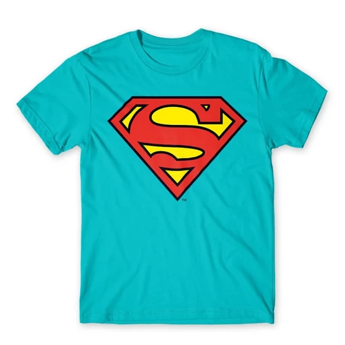 Atollkék Superman - férfi rövid ujjú póló - Classic Logó