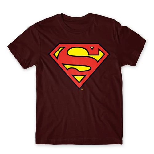 Bordó Superman - férfi rövid ujjú póló - Classic Logó