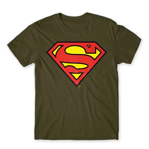 Khaki Superman - férfi rövid ujjú póló - Classic Logó