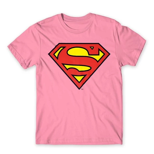 Világos rózsaszín Superman - férfi rövid ujjú póló - Classic Logó