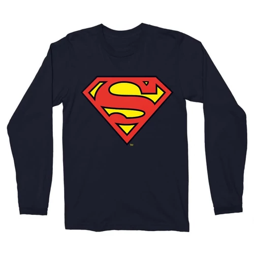 Sötétkék Superman - férfi hosszú ujjú póló - Classic Logó
