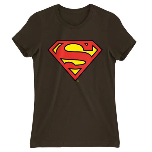 Barna Superman - női rövid ujjú póló - Classic Logó