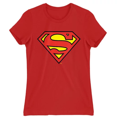 Piros Superman - női rövid ujjú póló - Classic Logó