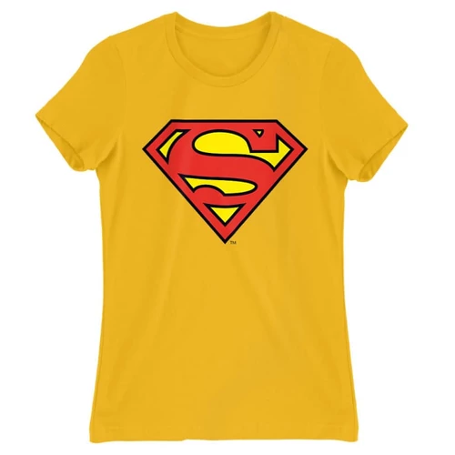 Sárga Superman - női rövid ujjú póló - Classic Logó